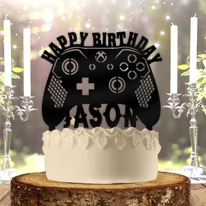 Personalized Video Game Controller Birthday Cake Topper