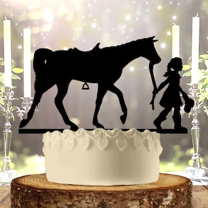 Horse and Girl With Saddle Cake Topper