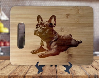 French Bulldog Engraved Bamboo Cutting Board: Personalized Kitchen Decor