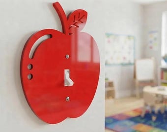 Apple Light Switch Plate Cover – Acrylic Classroom Decor Wall Plate