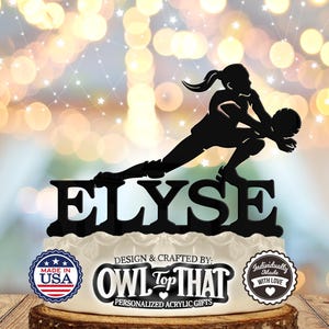 Female Volleyball with Name Personalized Birthday Cake Topper