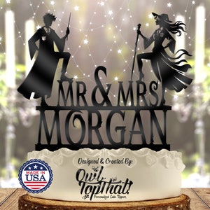 Wizarding Wedding Cake Topper: Personalized Fantasy Theme