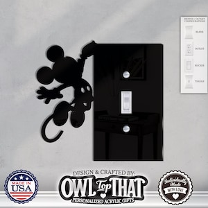 Mouse Acrylic Wall Switch Outlet Cover Plate: Toggle, Rocker, Outlet, Blank