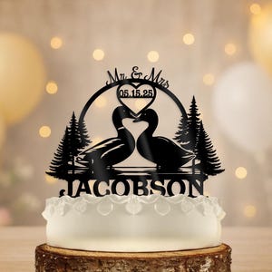 Mallard Duck Personalized Wedding Cake Topper Rustic Weddings Woodland Themed