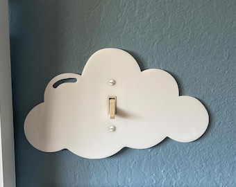 Cubierta para interruptor de luz en forma de nube: placa acrílica decorativa de gran tamaño para interruptores de palanca, basculantes, tomas de corriente dobles o en blanco.