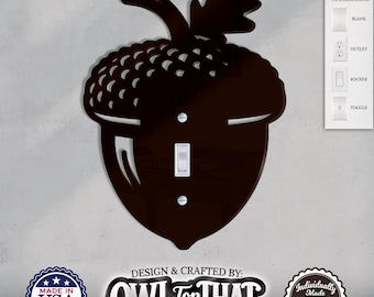 Placa de interruptor de pared Acorn: temática de naturaleza y vida silvestre, cubierta acrílica extragrande