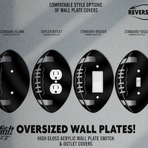 Football Sports Wall Plate Cover: Acrylic Toggle, Rocker, Outlet