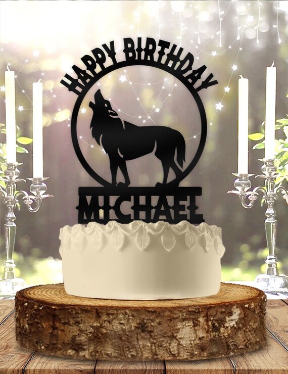 Wolf Howling Personalized Custom With Name Acrylic Special Etsy
