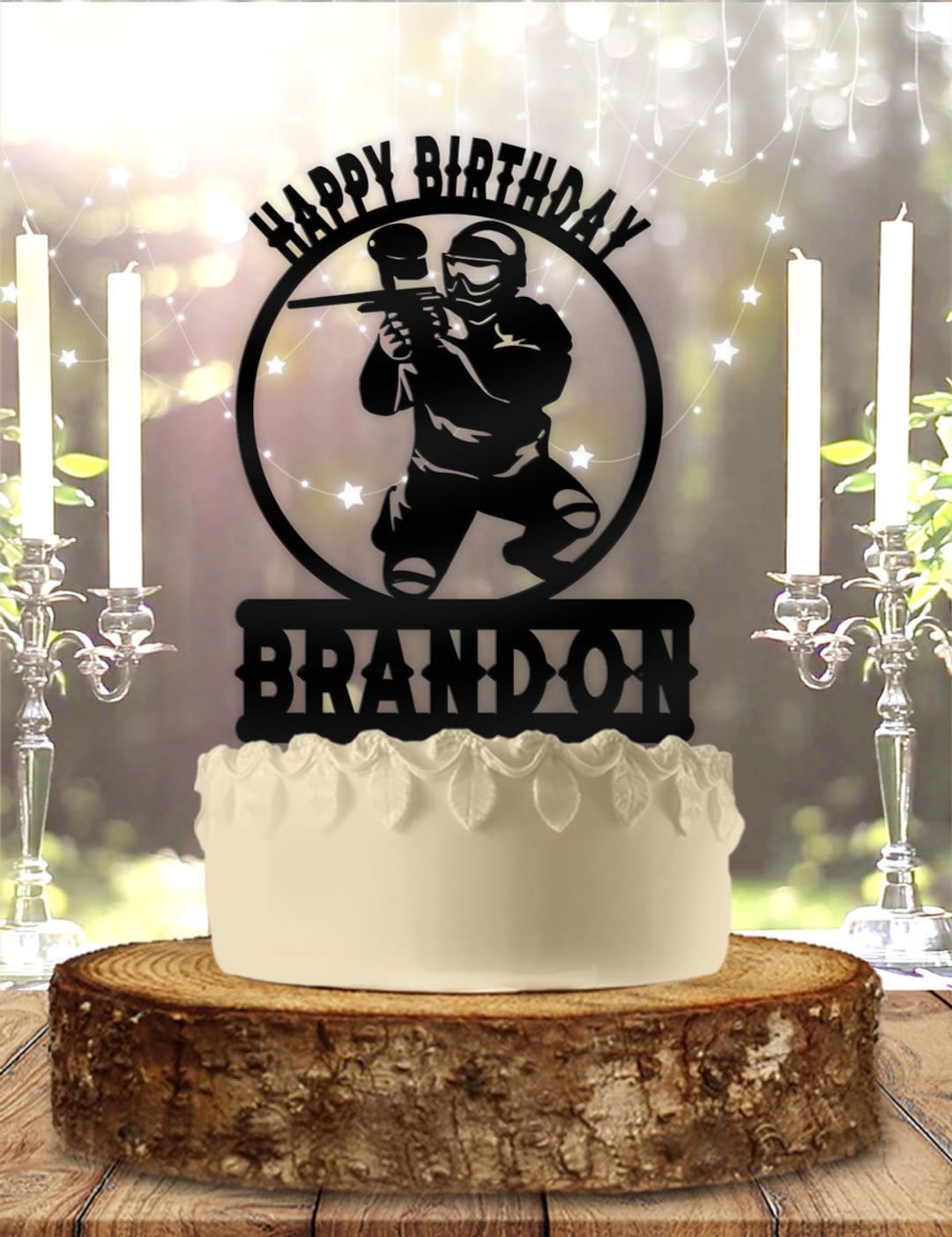 Paintball Party Personalized Birthday Cake Topper New Zealand