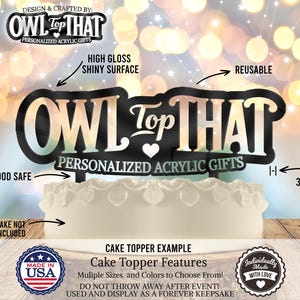a cake topper with the words owl to that on it