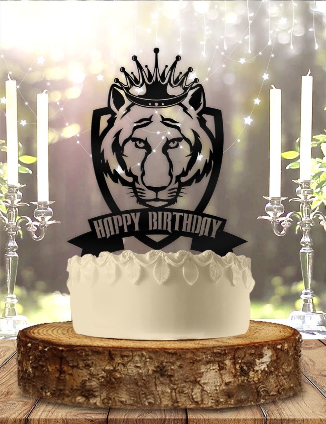 Tiger King Crown Happy Birthday Cake Topper - Etsy