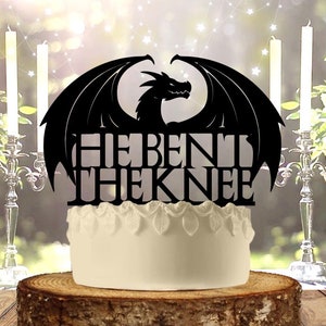 Dragon He Bent the Knee Wedding Cake Topper image 1