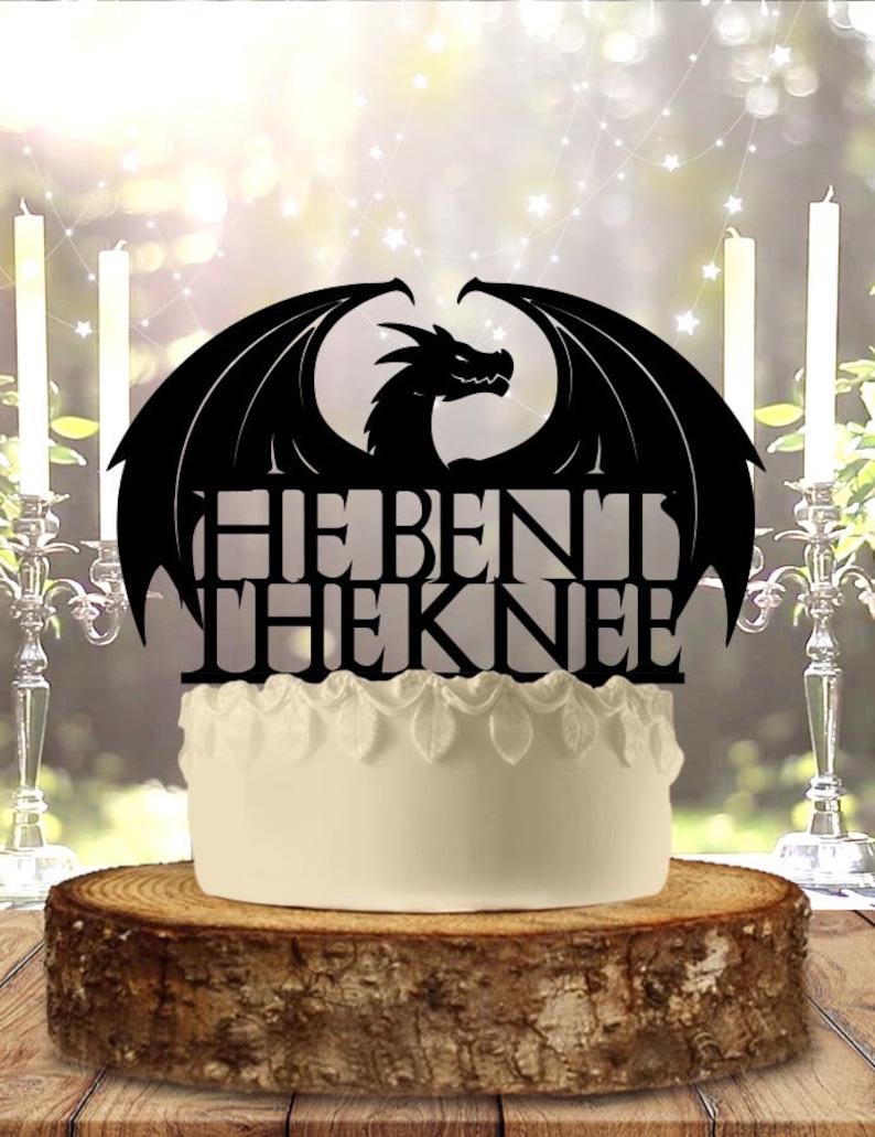 Dragon He Bent the Knee Wedding Cake Topper image 1