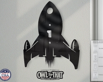 Rocket Ship wandschakelaar plaatafdekking: extra groot acryldecor