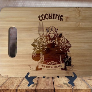 Gamer -  Kitchen Housewarming Wedding Gamer Gift Sign - Custom Engraved Bamboo Display Cutting Board