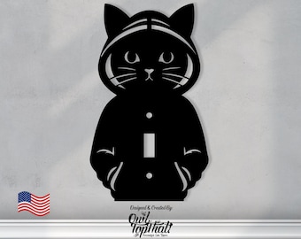 Cat Hoodie Acrylic Light Switch Plate Cover