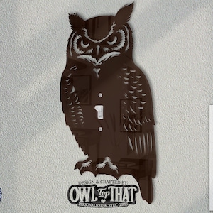 Owl - Wildlife Nature Theme - Oversized Wall Switch Cover Plate - Standard Size Toggle, Rocker, Outlet, and Blank Wall Plates
