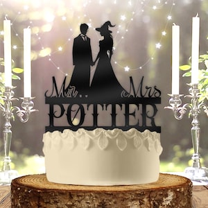 Wizarding Wedding Personalized Name Custom Wedding Cake Topper