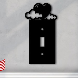 Heart in Clouds Acrylic Light Switch Plate Cover