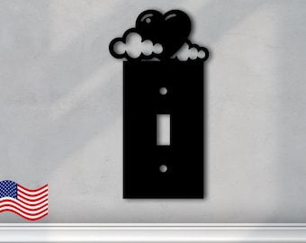 Heart in Clouds Acrylic Light Switch Plate Cover