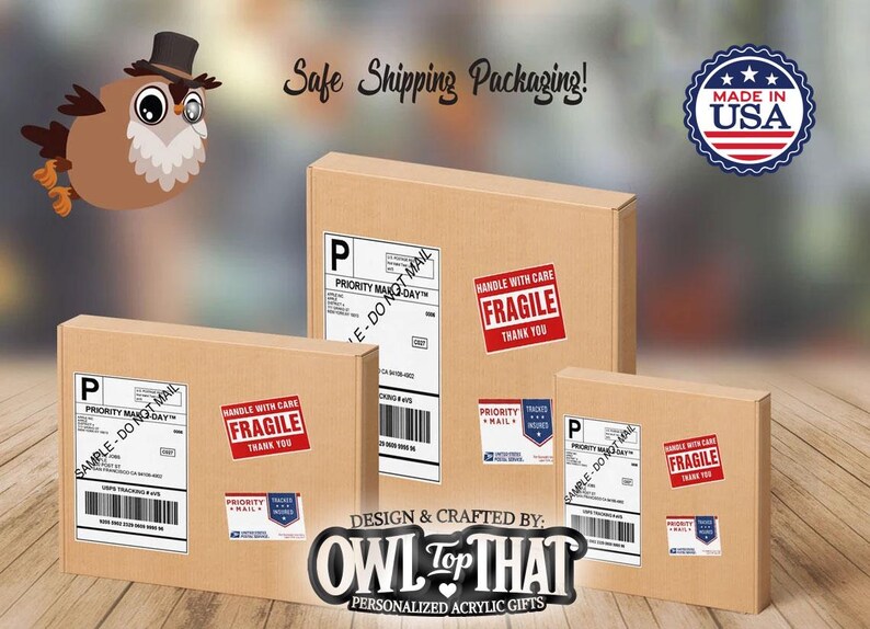 three packages of owl for that are on a table