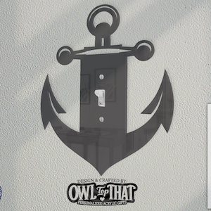 Anchor Nautical Übergroße Wandschalter-Abdeckplatte - Standardgröße Kippschalter, Wippschalter, Maisonette-Doppelsteckdose und leere Wandplatten