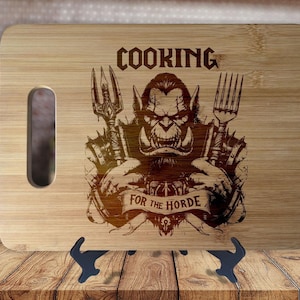 Custom Engraved Bamboo Cutting Board: Gamer Kitchen Decor