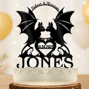 Halloween Bats Wedding Cake Topper Gothic Weddings Personalized Custom Toppers