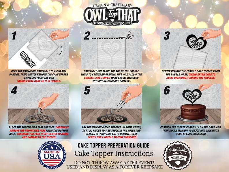 instructions for how to make a cake topper