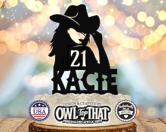 Personalized Cowgirl Cake Topper: Wild West Birthday Party Decor