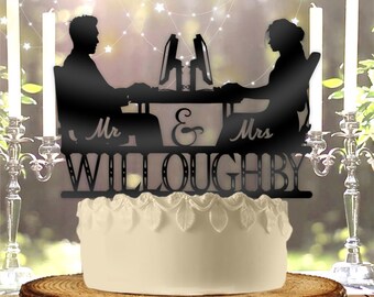 PC Gamer Couple Personalized with Name Wedding Cake Topper