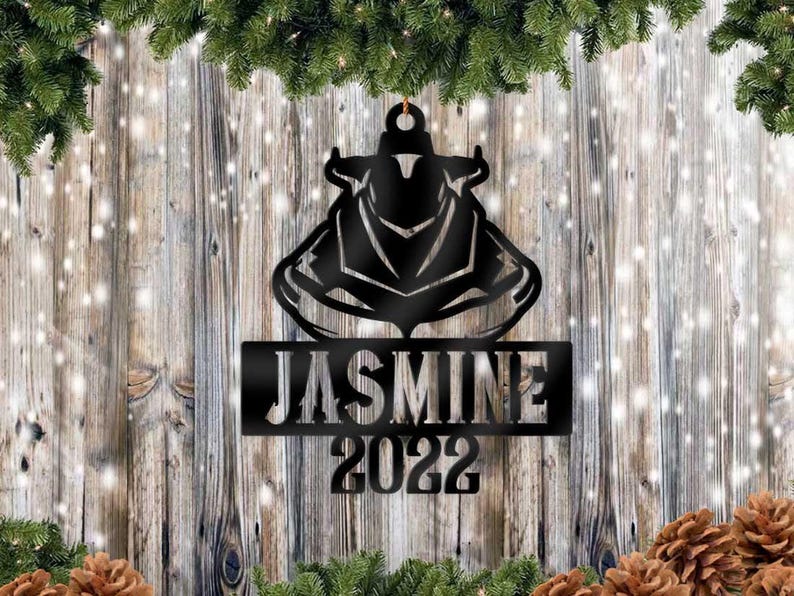 Personalized Jetski Christmas Ornament - Acrylic Ski-Doo Wave Runner Name Tag imagen 1