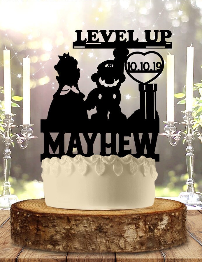 Plumber Princess Peach Level Up Name Date Personalized Custom Etsy