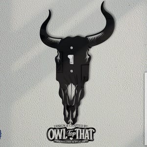 Longhorn Skull Acrylic Wall Plate Cover: Toggle, Rocker, Outlet