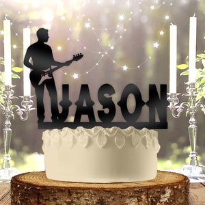 Guitarist Name Guitar Solo Personalized Birthday Cake Topper