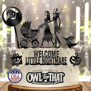 Jack and Sally Cake Topper Set: Halloween Baby Shower Decoration