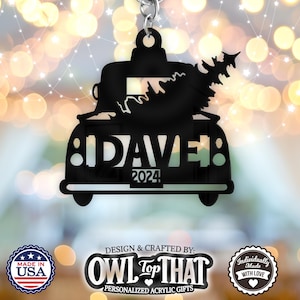 Personalized Acrylic Pickup Truck Christmas Tree Ornament