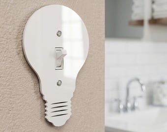 Lightbulb Light Switch Plate Cover – Acrylic Room Decor Wall Plate
