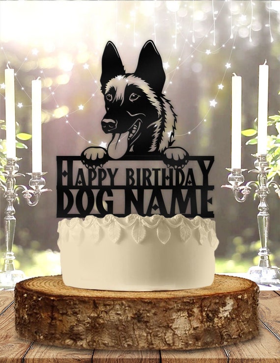 Malinois Dog Pet Personalized Birthday Cake Topper Etsy