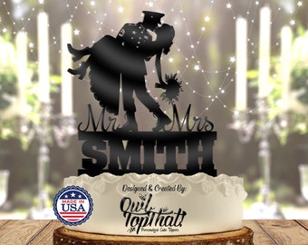 Military Couple Navy Marines Army Airforce Personalized Wedding Cake Topper