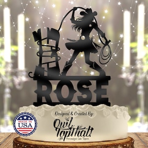 Personalized Cowgirl Birthday Cake Topper: Lasso, Name & Age
