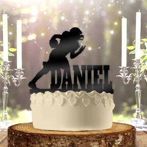 Football Running Back Wide Receiver - Personalized Name - Sports Themed - Custom Birthday Cake Topper