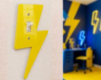 Lightning Bolt Light Switch Plate Cover – Acrylic Room Decor Wall Plate