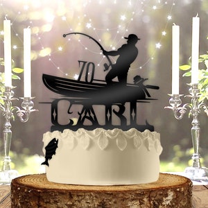 Hunting Fishing, Birthday Cake Topper, Deer Hunting, Bass Fishing, Duck  Hunting, Happy Birthday, Man's Birthday, Shooting Target, Groom