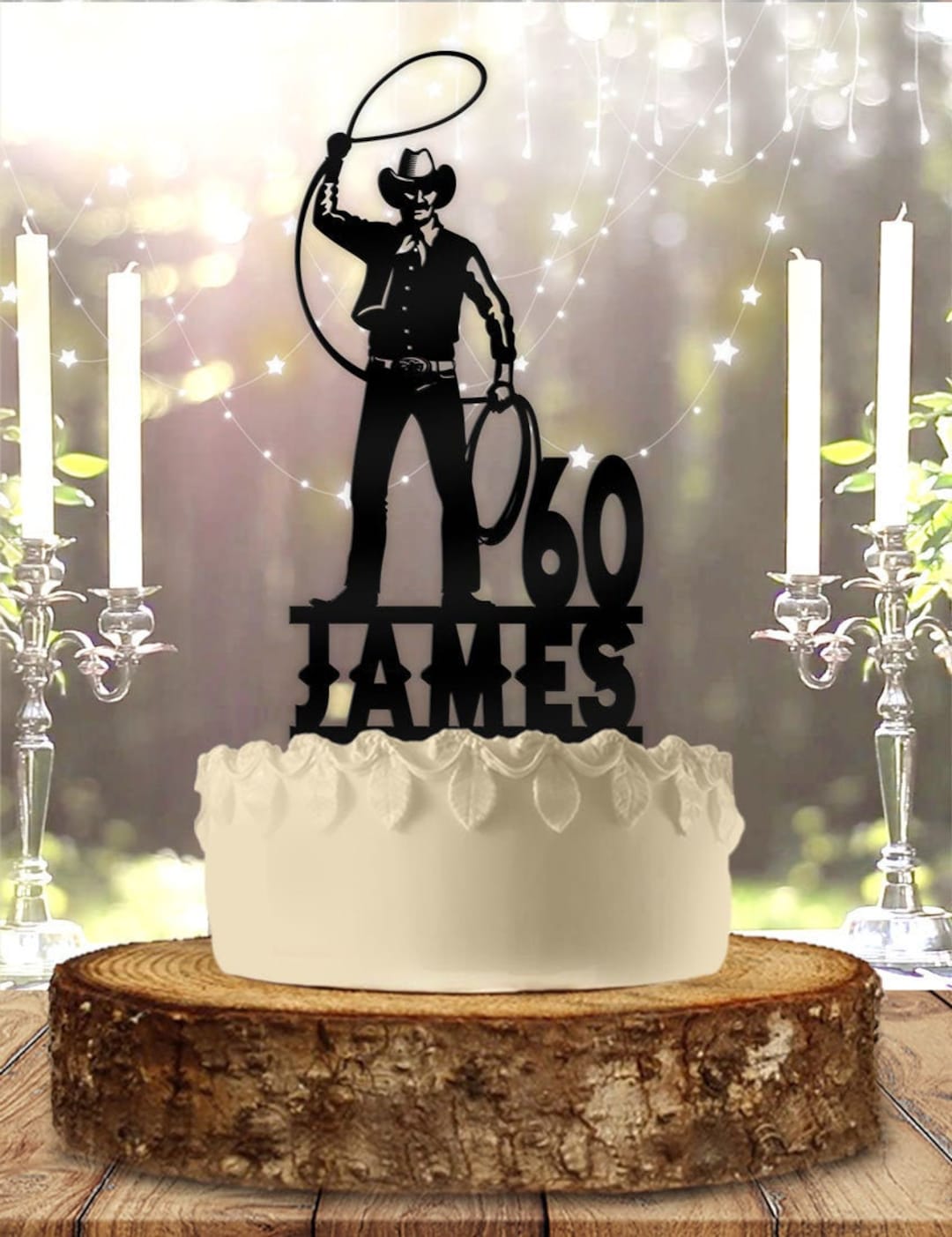 Decoración para tarta de cumpleaños de vaquero para hombre con - Etsy España