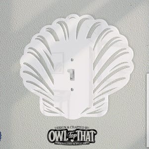 Übergroße Wandschalter-Abdeckplatte in Nautical Seashell - Standardgröße-Kippschalter, Wippschalter, Maisonette-Doppelsteckdose und leere Wandplatten