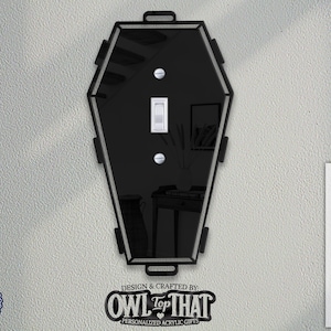Coffin Wall Plate: Gothic Halloween Decor - Acrylic Switch Cover
