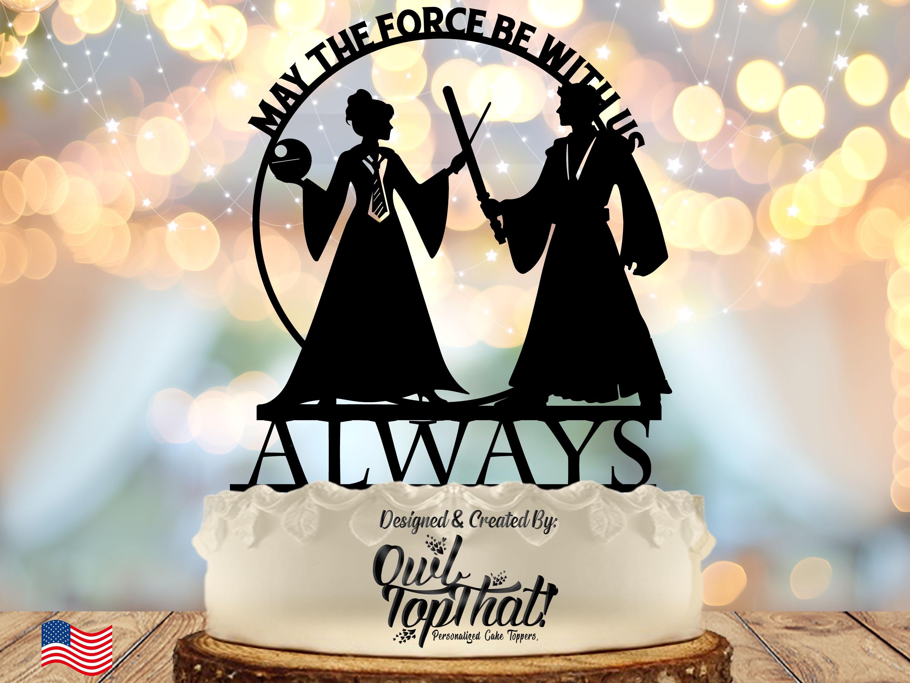 "Always" Wedding Cake Topper - Acrylic, Crystal Accent, 6.4" Wide For Anniversaries, Birthdays & Celebrations