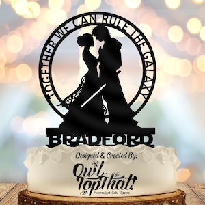 Star Wars Wedding Cake Topper: Personalized Last Name, Bride & Groom