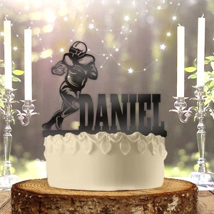 Football Running back Wide Receiver with Name Personalized Detailed Birthday Cake Topper